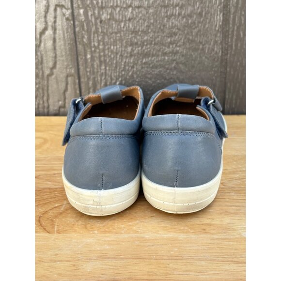 Hotter Lily Leather Mary Jane Blue Shoes Sneakers Comfort Size 8.5" England - Picture 3 of 12